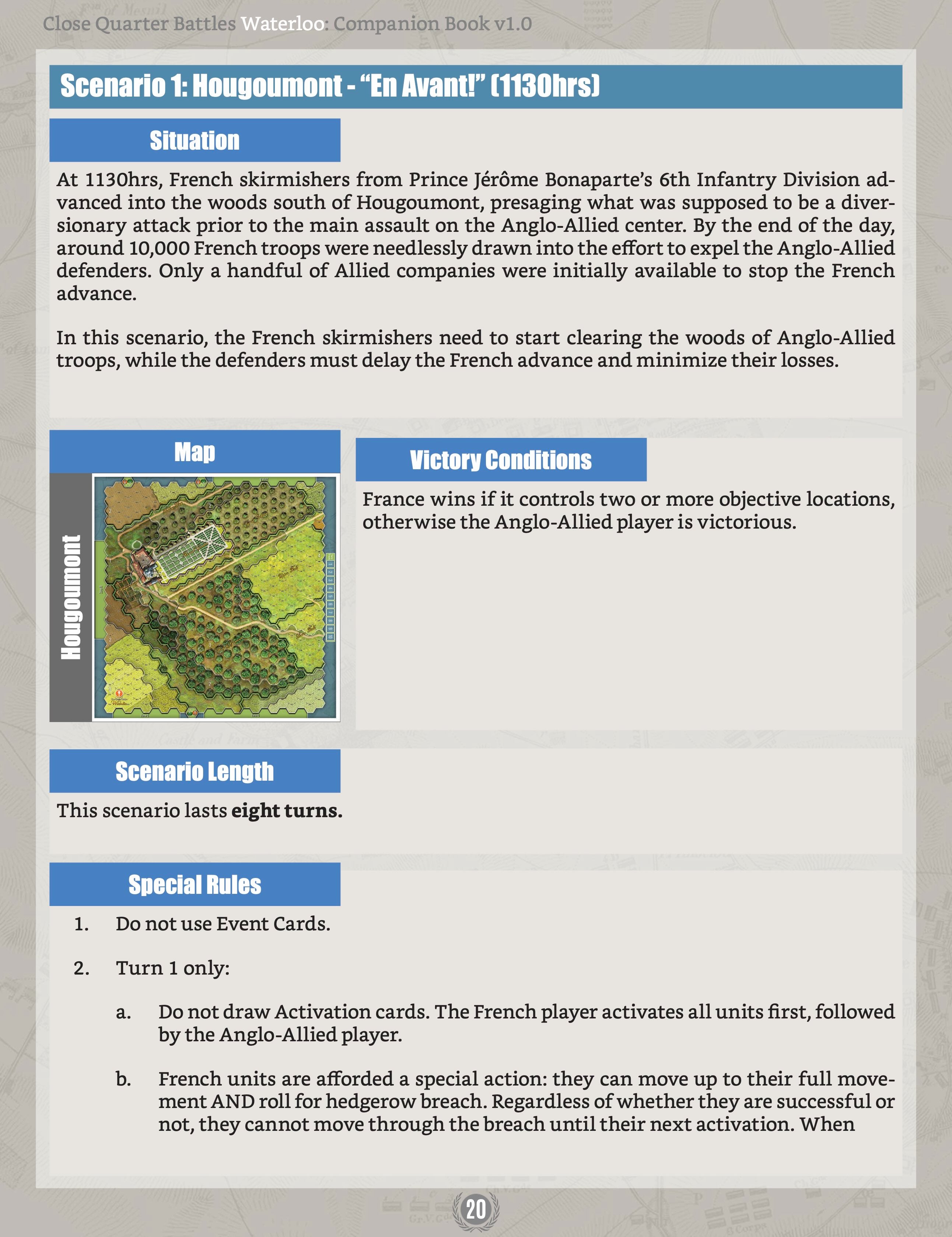 Close Quarter Battles Waterloo Core Rules Book