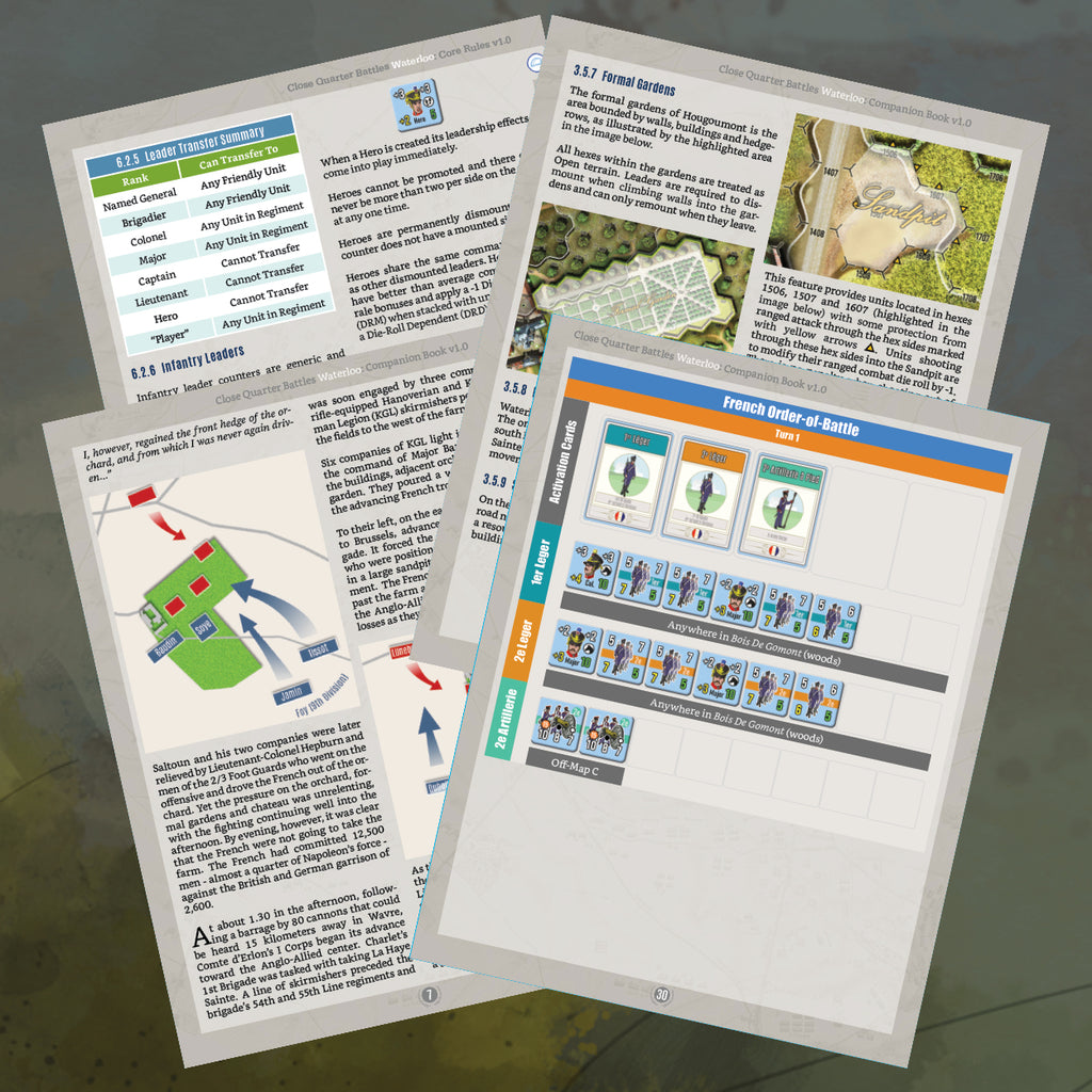 Close Quarter Battles Waterloo Core Rules Book
