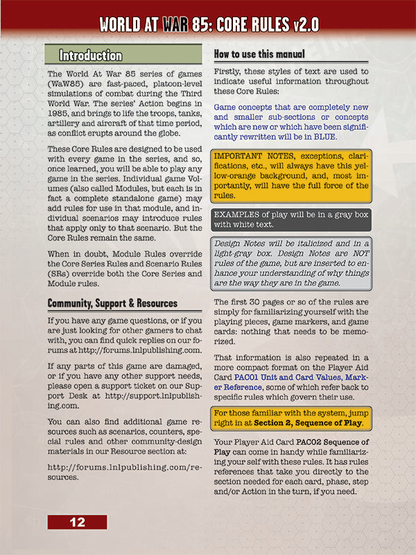 World At War 85: Core Rules Book